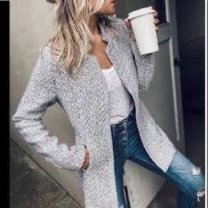 🔥Vici Coat Heather Grey Pocketed Long Coat Size Large